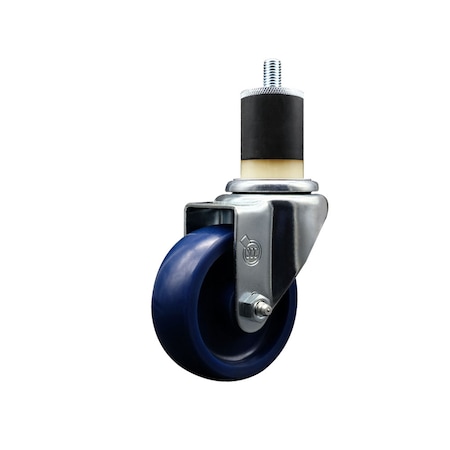 Service Caster 3.5'' SS Solid Poly Wheel Swivel 1-7/8'' Expanding Stem Caster SCC-SSEX20S3514-SPUS-178
